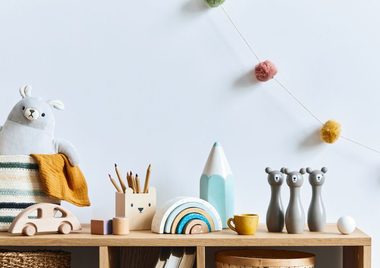 Wooden toys and decor pieces