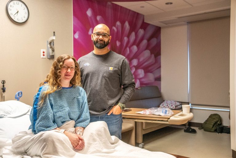 Elizabeth and Chris in the hospital