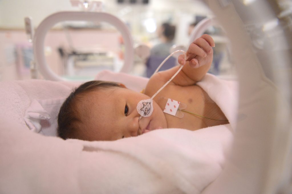 Newborn baby in the NICU