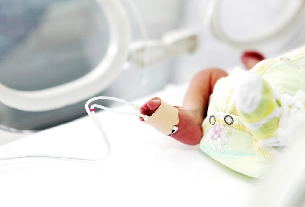 Baby's foot in the hospital