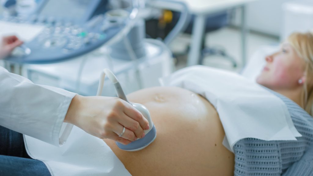 Pregnant woman getting an ultrasound